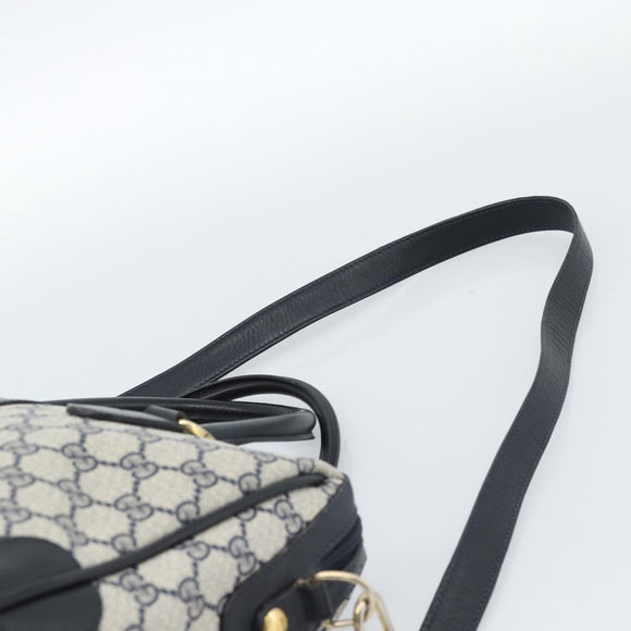 GUCCI GG Supreme Sherry Line Hand Bag PVC 2way Navy Gold 002 58 0033 Auth 183258