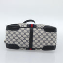 GUCCI GG Supreme Sherry Line Hand Bag PVC 2way Navy Gold 002 58 0033 Auth 183258-5