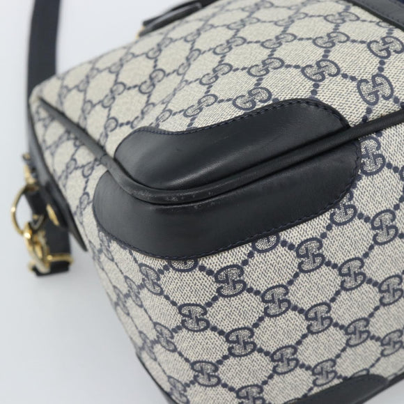 GUCCI GG Supreme Sherry Line Hand Bag PVC 2way Navy Gold 002 58 0033 Auth 183258