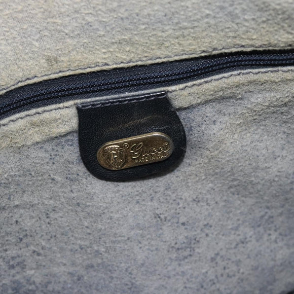 GUCCI GG Supreme Sherry Line Hand Bag PVC 2way Navy Gold 002 58 0033 Auth 183258