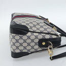 GUCCI GG Supreme Sherry Line Hand Bag PVC 2way Navy Gold 002 58 0033 Auth 183258-4