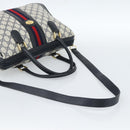GUCCI GG Supreme Sherry Line Hand Bag PVC 2way Navy Gold 002 58 0033 Auth 183258-9