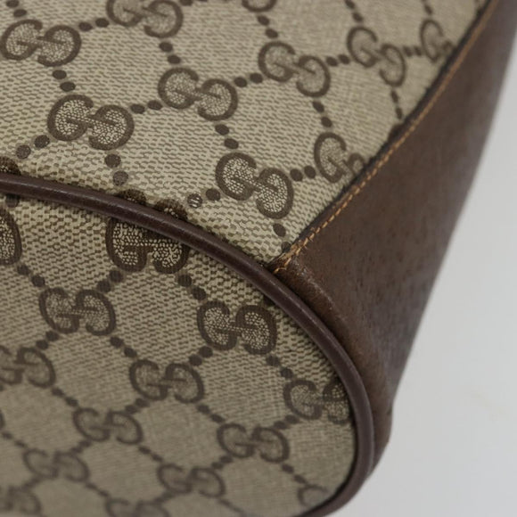 GUCCI GG Supreme Web Sherry Line Bag PVC Beige Gold 904 02 081 Auth 183259