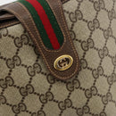 GUCCI GG Supreme Web Sherry Line Bag PVC Beige Gold 904 02 081 Auth 183259-17