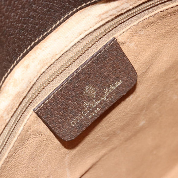 GUCCI GG Supreme Web Sherry Line Bag PVC Beige Gold 904 02 081 Auth 183259
