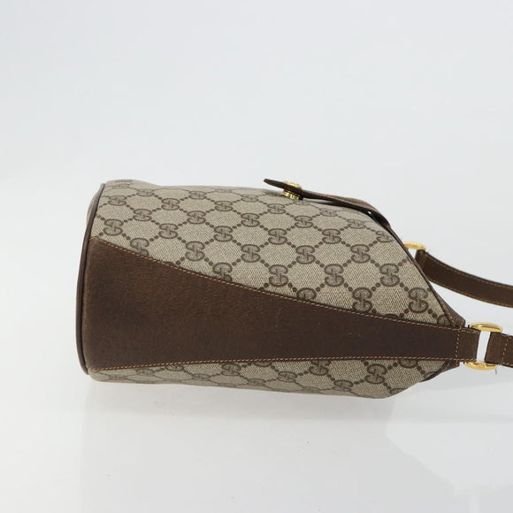GUCCI GG Supreme Web Sherry Line Bag PVC Beige Gold 904 02 081 Auth 183259
