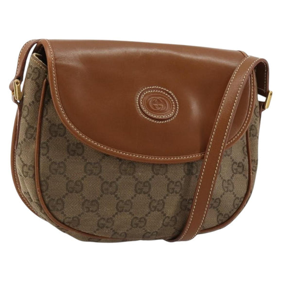 GUCCI GG Canvas Schultertasche Beige Gold 007 14 0074 Auth 183260