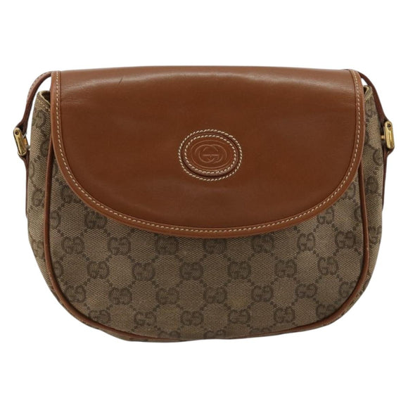 GUCCI GG Canvas Schultertasche Beige Gold 007 14 0074 Auth 183260