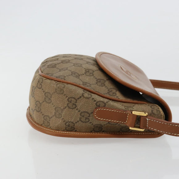 GUCCI GG Canvas Schultertasche Beige Gold 007 14 0074 Auth 183260