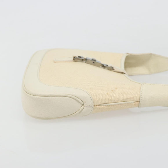 GUCCI Jackie Shoulder Bag Canvas Ivory Gold 001 3735 Auth 183266SAV