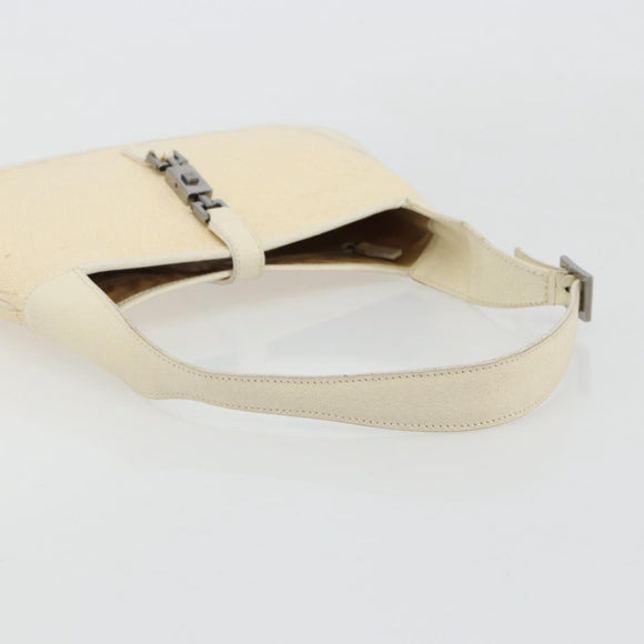 GUCCI Jackie Shoulder Bag Canvas Ivory Gold 001 3735 Auth 183266SAV