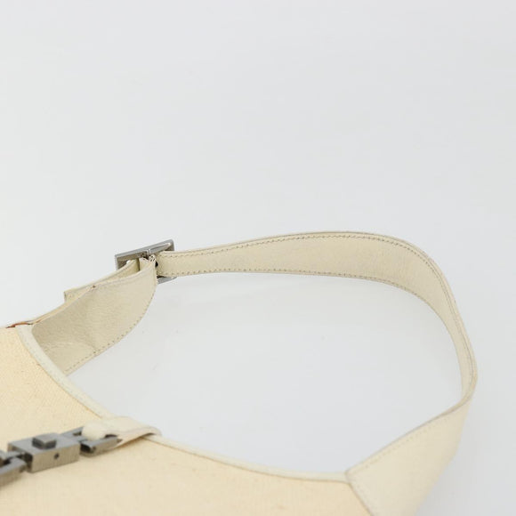 GUCCI Jackie Shoulder Bag Canvas Ivory Gold 001 3735 Auth 183266SAV