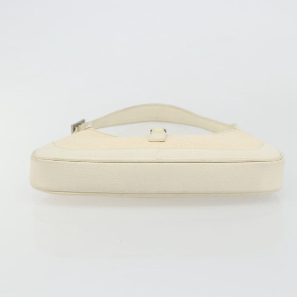 GUCCI Jackie Shoulder Bag Canvas Ivory Gold 001 3735 Auth 183266SAV