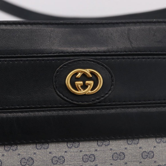 GUCCI Micro GG Supreme Shoulder Bag PVC Navy Gold 001 109 0579 Auth 183267