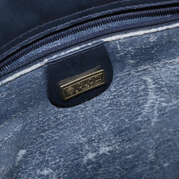 GUCCI Micro GG Supreme Shoulder Bag PVC Navy Gold 001 109 0579 Auth 183267