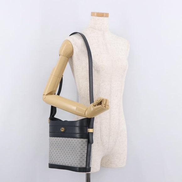GUCCI Micro GG Supreme Shoulder Bag PVC Navy Gold 001 109 0579 Auth 183267