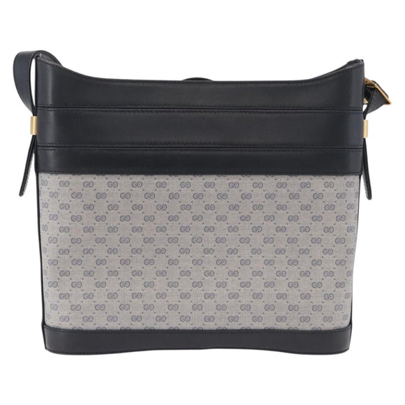 GUCCI Micro GG Supreme Shoulder Bag PVC Navy Gold 001 109 0579 Auth 183267