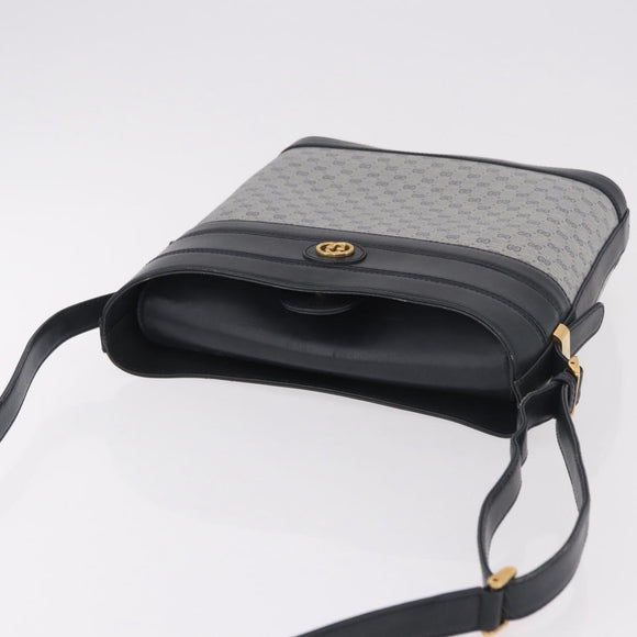 GUCCI Micro GG Supreme Shoulder Bag PVC Navy Gold 001 109 0579 Auth 183267