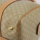 CELINE Macadam Canvas Handtas PVC Beige Goud Auth 183269A-9