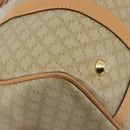 CELINE Macadam Canvas Handtas PVC Beige Goud Auth 183269A-14