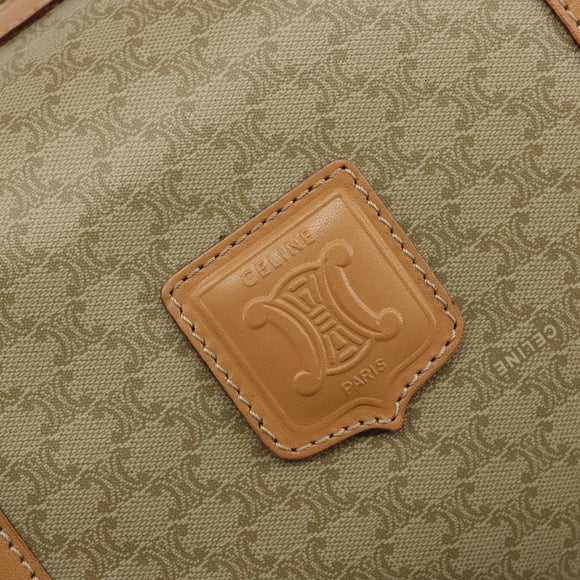 CELINE Macadam Canvas Handtas PVC Beige Goud Auth 183269A