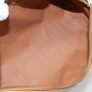 CELINE Macadam Canvas Handtas PVC Beige Goud Auth 183269A-10