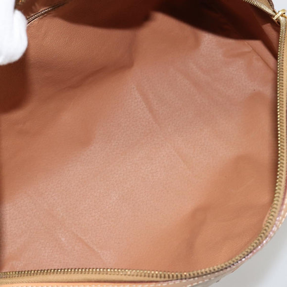 CELINE Macadam Canvas Handtas PVC Beige Goud Auth 183269A