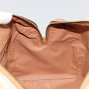 CELINE Macadam Canvas Handtas PVC Beige Goud Auth 183269A-20