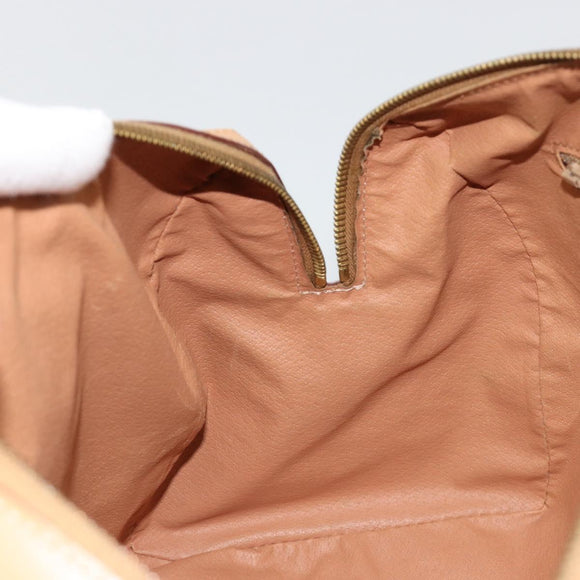 CELINE Macadam Canvas Handtas PVC Beige Goud Auth 183269A