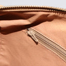 CELINE Macadam Canvas Handtas PVC Beige Goud Auth 183269A-22