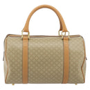 CELINE Macadam Canvas Handtas PVC Beige Goud Auth 183269A-2