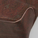 ETRO Hand Bag PVC Leather Brown Gold Auth 183273A-9