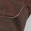 ETRO Hand Bag PVC Leather Brown Gold Auth 183273A-15