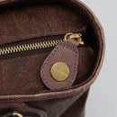 ETRO Hand Bag PVC Leather Brown Gold Auth 183273A-10