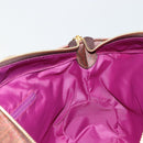 ETRO Hand Bag PVC Leather Brown Gold Auth 183273A-19