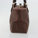 ETRO Hand Bag PVC Leather Brown Gold Auth 183273A-3