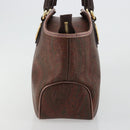 ETRO Hand Bag PVC Leather Brown Gold Auth 183273A-4
