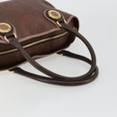 ETRO Hand Bag PVC Leather Brown Gold Auth 183273A-7