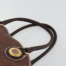 ETRO Hand Bag PVC Leather Brown Gold Auth 183273A-8