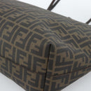 FENDI Zucca Canvas Tote Bag PVC Black Brown Auth 183274-10