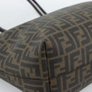 FENDI Zucca Canvas Tote Bag PVC Black Brown Auth 183274-11