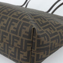 FENDI Zucca Canvas Tote Bag PVC Black Brown Auth 183274-12
