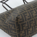 FENDI Zucca Canvas Tote Bag PVC Black Brown Auth 183274-13