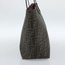 FENDI Zucca Canvas Tote Bag PVC Black Brown Auth 183274-4