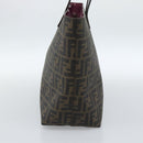 FENDI Zucca Canvas Tote Bag PVC Black Brown Auth 183274-5