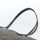 FENDI Zucca Canvas Tote Bag PVC Black Brown Auth 183274-8