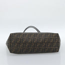 FENDI Zucca Canvas Tote Bag PVC Black Brown Auth 183274-9