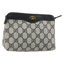 GUCCI GG Supreme Pouch PVC Navy 89 01 020 Auth 183285A-1