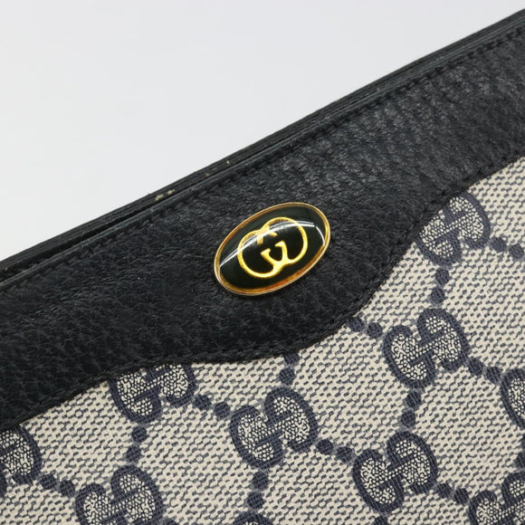 GUCCI GG Supreme Pouch PVC Navy 89 01 020 Auth 183285A