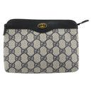 GUCCI GG Supreme Pouch PVC Navy 89 01 020 Auth 183285A-13